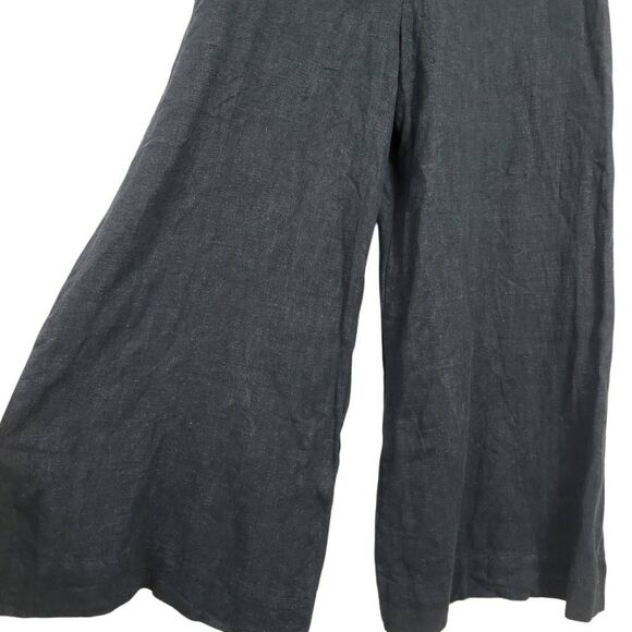 Rachel Palley Linen Rayon Jumpsuit Sz L Button Front Sleeveless Ankle Wide Leg - Picture 5 of 13